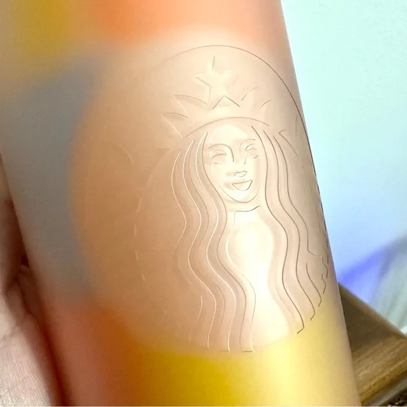 Starbucks Multicolor Patterned Peach Coral Soft Touch Target Tumbler • 24oz - Picture 6 of 6